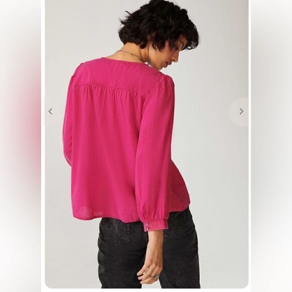 BA&SH ILO BLOUSE TOP IN - FUSHIA NEW size Medium - Picture 3 of 9
